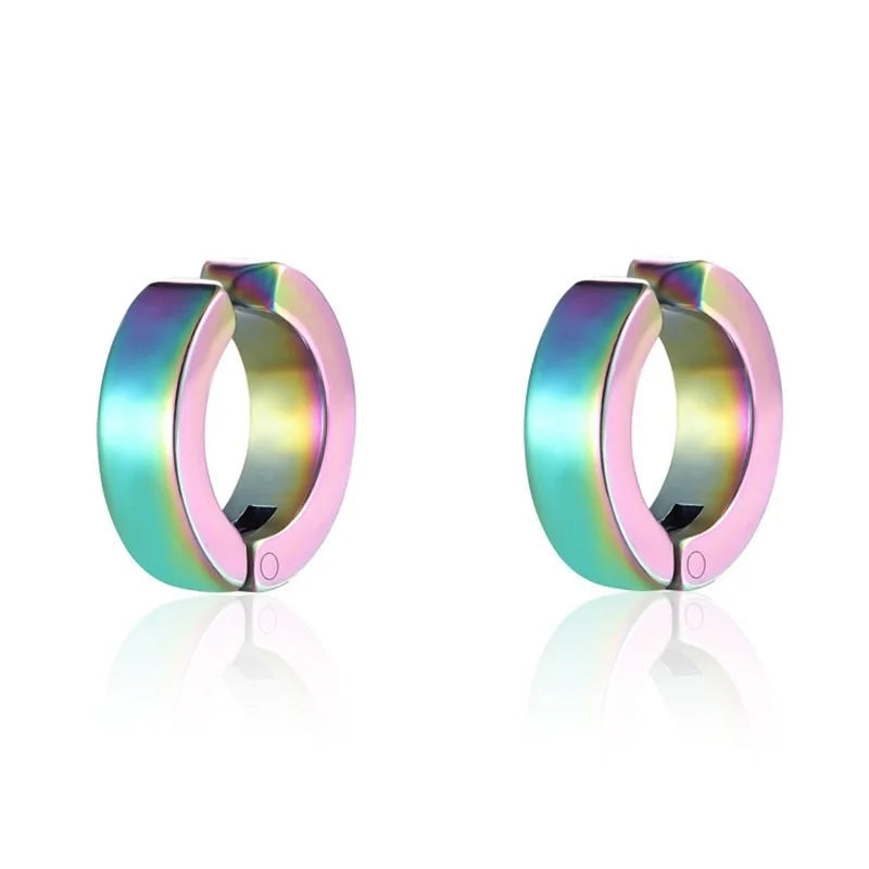 1Pair 316L Stainless Steel Cuff Earring for Women Men, Non Piercing Hoop Earring Clip On Earring Fake Piercing Earring Hoop