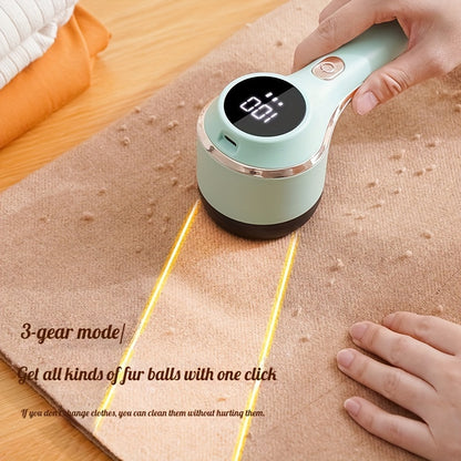 TENGQU Portable Fabric Shaver - USB Rechargeable Lint Remover with LED Display, Quickly & Easily Eliminates Fuzz from Clothes, Sweaters, Sofas, Blankets, Curtains, Mattresses