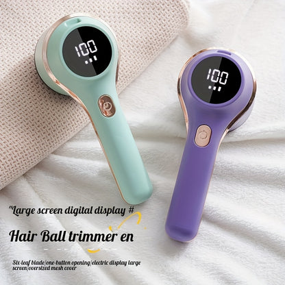 TENGQU Portable Fabric Shaver - USB Rechargeable Lint Remover with LED Display, Quickly & Easily Eliminates Fuzz from Clothes, Sweaters, Sofas, Blankets, Curtains, Mattresses