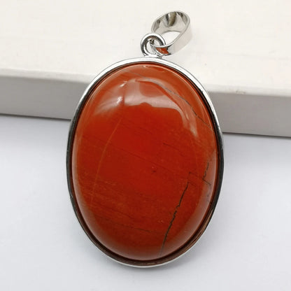 Oval Pendant Jewelry Rhodonite Tigereye Crystal Opal Obsidian Labradorite Sodalite Lapis Green Aventurine Picture GEM Beads