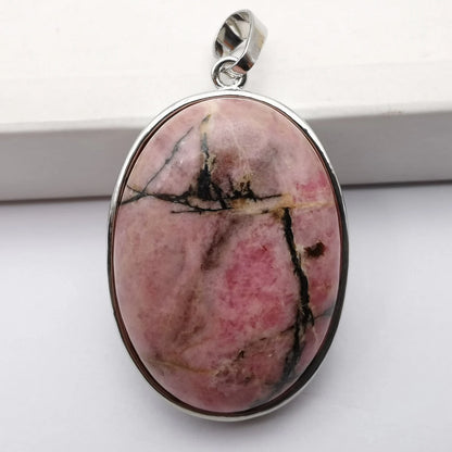 Oval Pendant Jewelry Rhodonite Tigereye Crystal Opal Obsidian Labradorite Sodalite Lapis Green Aventurine Picture GEM Beads