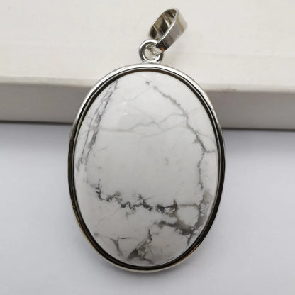 Oval Pendant Jewelry Rhodonite Tigereye Crystal Opal Obsidian Labradorite Sodalite Lapis Green Aventurine Picture GEM Beads