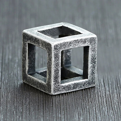 Punk Hollow Cube Pendient Necklaces for Men Women Unisex Stainless Steel Square Charm Jewelry Necklace Geometric Collier Fashion