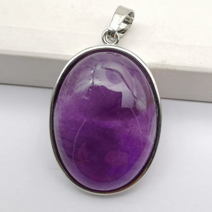 Oval Pendant Jewelry Rhodonite Tigereye Crystal Opal Obsidian Labradorite Sodalite Lapis Green Aventurine Picture GEM Beads