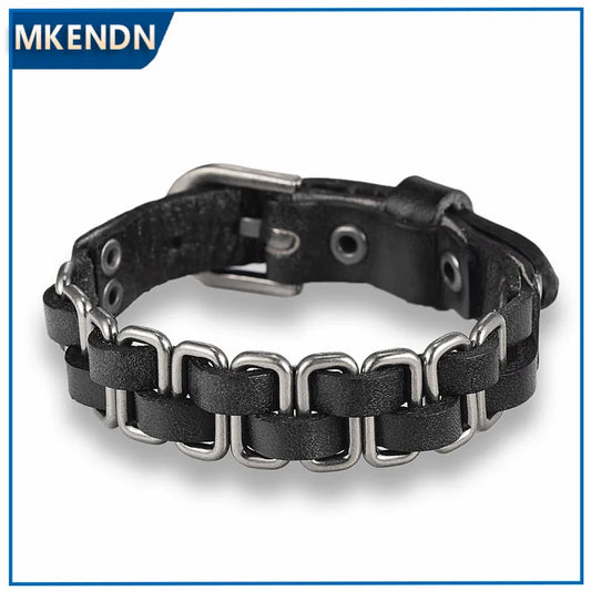 MKENDN New Arrival High Quality Multilaye Hand-Knitted Braid Leather Bracelet Men Friendship Charm Bracelets Jewelry