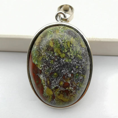 Oval Pendant Jewelry Rhodonite Tigereye Crystal Opal Obsidian Labradorite Sodalite Lapis Green Aventurine Picture GEM Beads