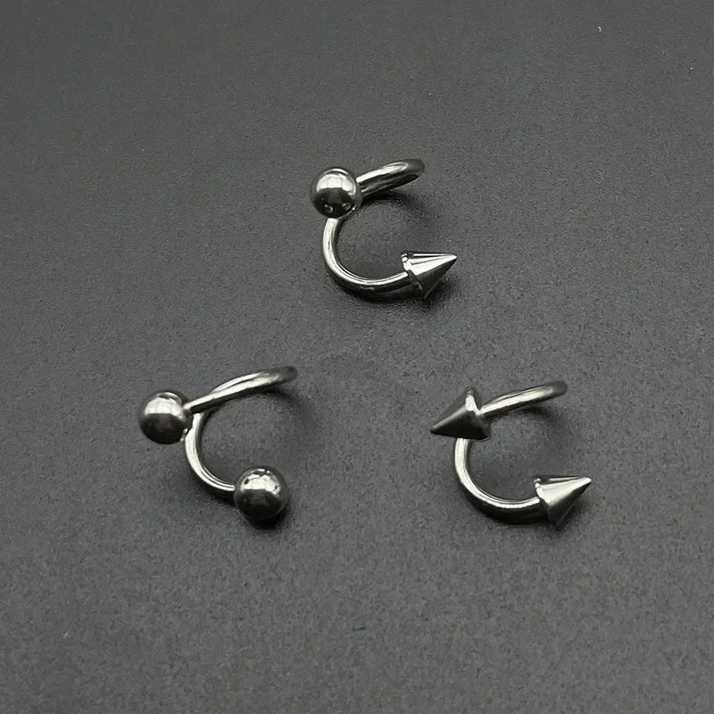 S Shape 316L Stainless Steel Lip Piercing Nose Ring Helix Piercing Cartilage Earring Body Piercing Vajinal Jewelry 16G