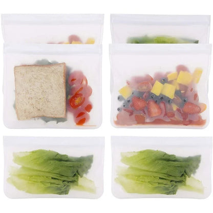 EVA Reusable Food Storage Bags - Leakproof Zipper Bags, Ideal for Food Containers, Freezer Storage, and Keeping Food Fresh