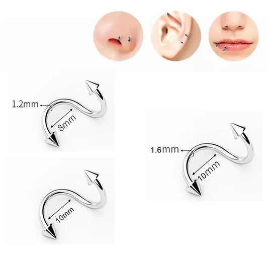 S Shape 316L Stainless Steel Lip Piercing Nose Ring Helix Piercing Cartilage Earring Body Piercing Vajinal Jewelry 16G