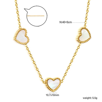 LUXUSTEEL Golden Red Love Heart Shaped Pendant Necklace Stainless Steel Female Necklace Colorful Chain Pendant Jewelry Gift