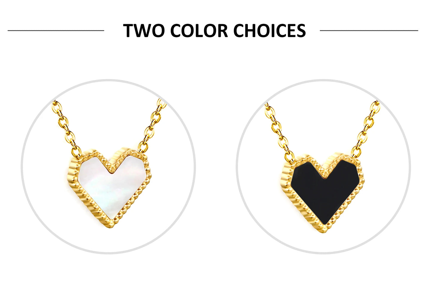 LUXUSTEEL Golden Red Love Heart Shaped Pendant Necklace Stainless Steel Female Necklace Colorful Chain Pendant Jewelry Gift