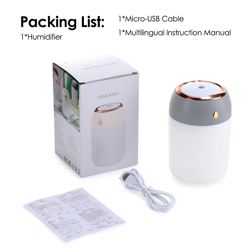 330ml Humidifier Mini Aromatherapy Humidifiers Diffusers For Home Romantic Light USB Essential Oil Diffuser Car Purifier Air