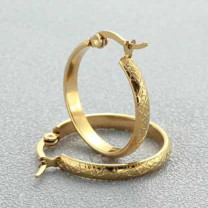 Stainless Steel Hoop Earrings For Women 2025 Statement Round Silver Gold Color Loop Brincos Female Jewelry Wholesale Party Gift