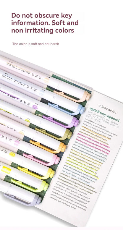 5PCS Highlighter Pen Set Multiple series available Double Headed Colored Fluorescent Pen Student Stationery Supplies