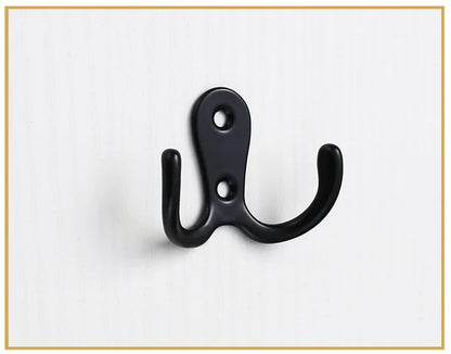 3sets Double Heads Hook Wall/Door Mounted Hanger w/screws Coat/Key/Bag/Towel/Hat/Mask Holder 53mm