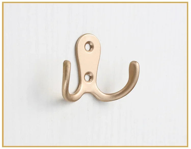 3sets Double Heads Hook Wall/Door Mounted Hanger w/screws Coat/Key/Bag/Towel/Hat/Mask Holder 53mm