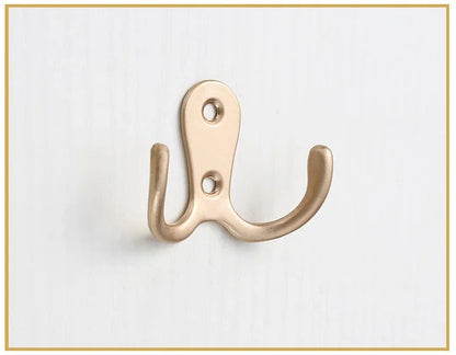 3sets Double Heads Hook Wall/Door Mounted Hanger w/screws Coat/Key/Bag/Towel/Hat/Mask Holder 53mm