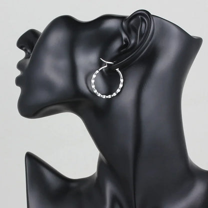 Stainless Steel Hoop Earrings For Women 2025 Statement Round Silver Gold Color Loop Brincos Female Jewelry Wholesale Party Gift