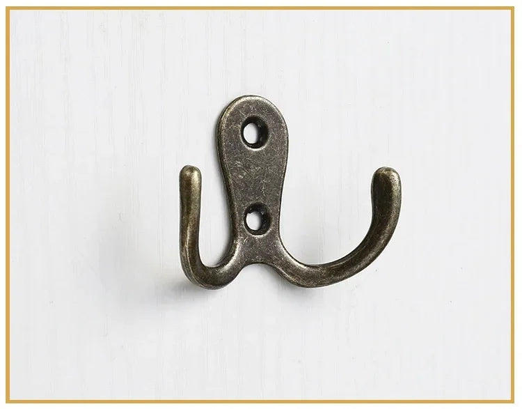 3sets Double Heads Hook Wall/Door Mounted Hanger w/screws Coat/Key/Bag/Towel/Hat/Mask Holder 53mm