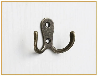 3sets Double Heads Hook Wall/Door Mounted Hanger w/screws Coat/Key/Bag/Towel/Hat/Mask Holder 53mm