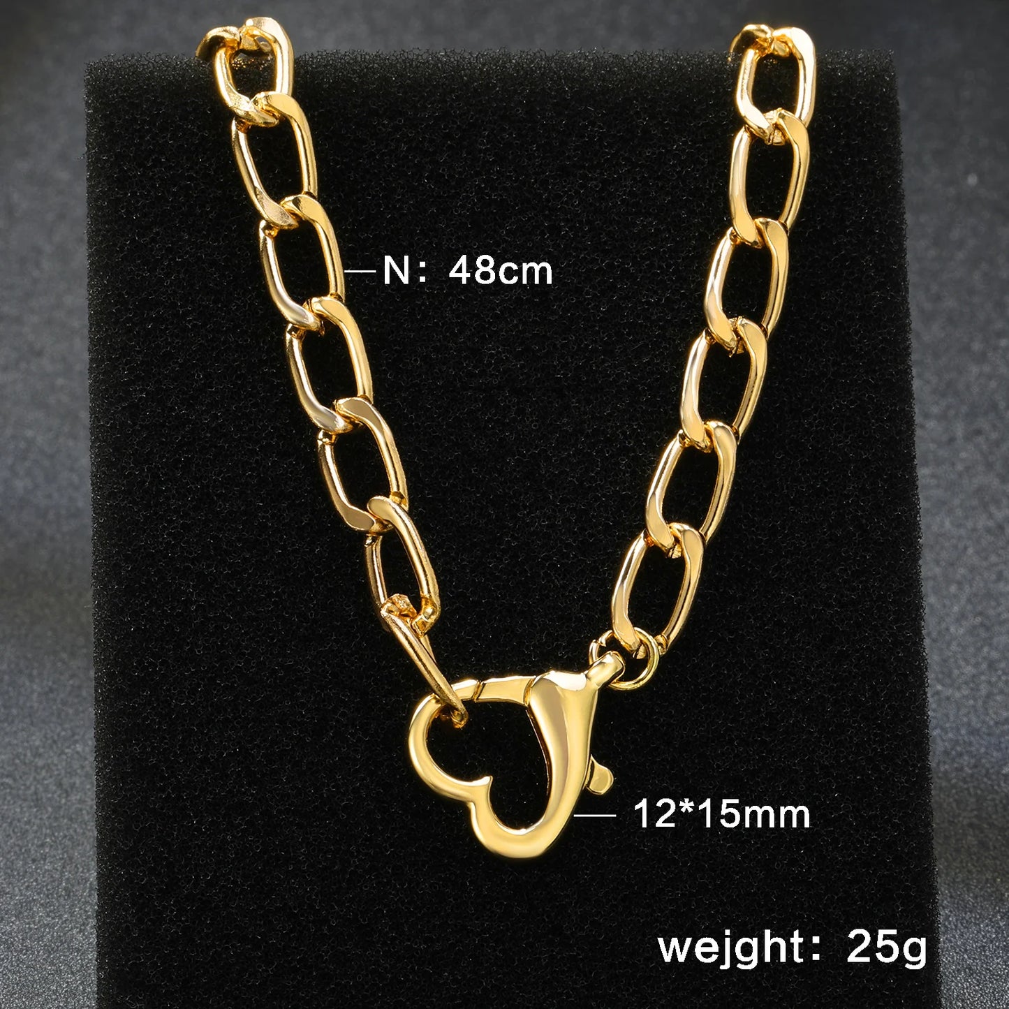 LUXUSTEEL Golden Red Love Heart Shaped Pendant Necklace Stainless Steel Female Necklace Colorful Chain Pendant Jewelry Gift