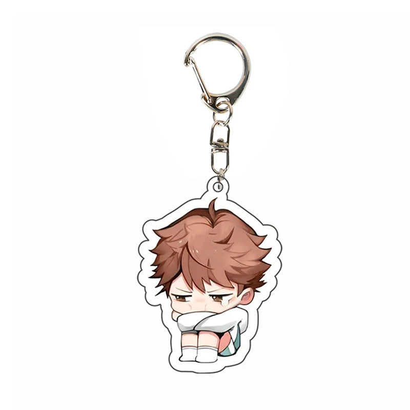 Creative Mobile Phone Lanyard Cartoon Haikyuu Keychain Cute Acrylic Pendant Fashion Backpack Hanging Decoration Gifts