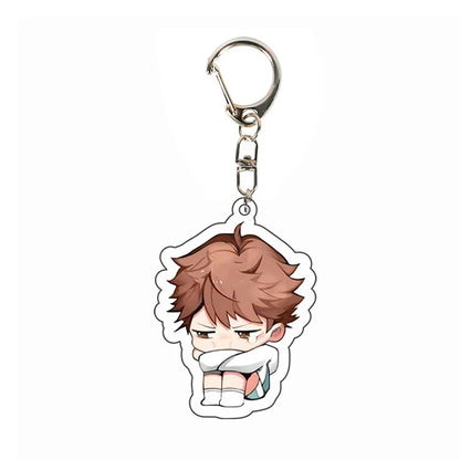 Creative Mobile Phone Lanyard Cartoon Haikyuu Keychain Cute Acrylic Pendant Fashion Backpack Hanging Decoration Gifts
