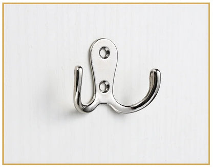 3sets Double Heads Hook Wall/Door Mounted Hanger w/screws Coat/Key/Bag/Towel/Hat/Mask Holder 53mm