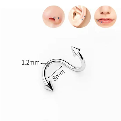 S Shape 316L Stainless Steel Lip Piercing Nose Ring Helix Piercing Cartilage Earring Body Piercing Vajinal Jewelry 16G