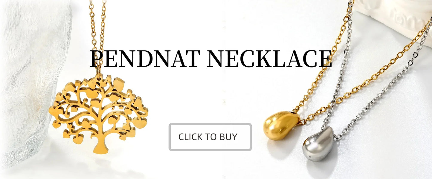 LUXUSTEEL Golden Red Love Heart Shaped Pendant Necklace Stainless Steel Female Necklace Colorful Chain Pendant Jewelry Gift