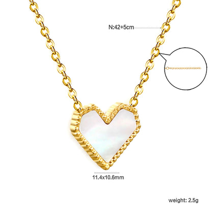 LUXUSTEEL Golden Red Love Heart Shaped Pendant Necklace Stainless Steel Female Necklace Colorful Chain Pendant Jewelry Gift