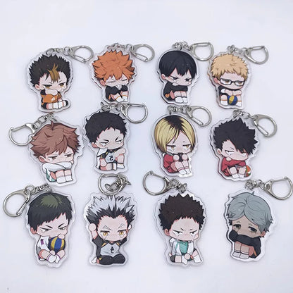 Creative Mobile Phone Lanyard Cartoon Haikyuu Keychain Cute Acrylic Pendant Fashion Backpack Hanging Decoration Gifts