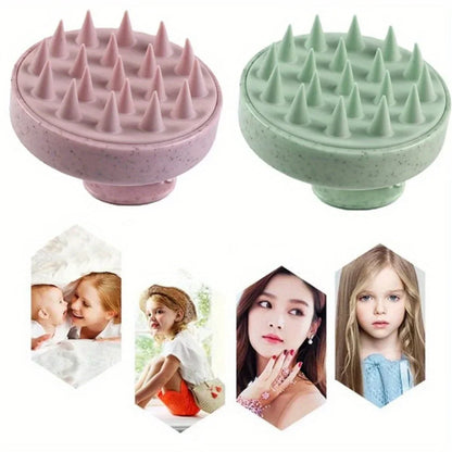 1Pc Silicone Shampoo Brush Head Scalp Massage Comb Hair Root Itching Clean The Scalp Thoroughly Body Massage Brush Bath Brush