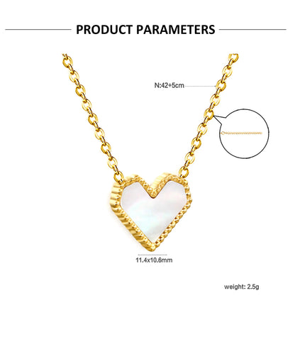 LUXUSTEEL Golden Red Love Heart Shaped Pendant Necklace Stainless Steel Female Necklace Colorful Chain Pendant Jewelry Gift