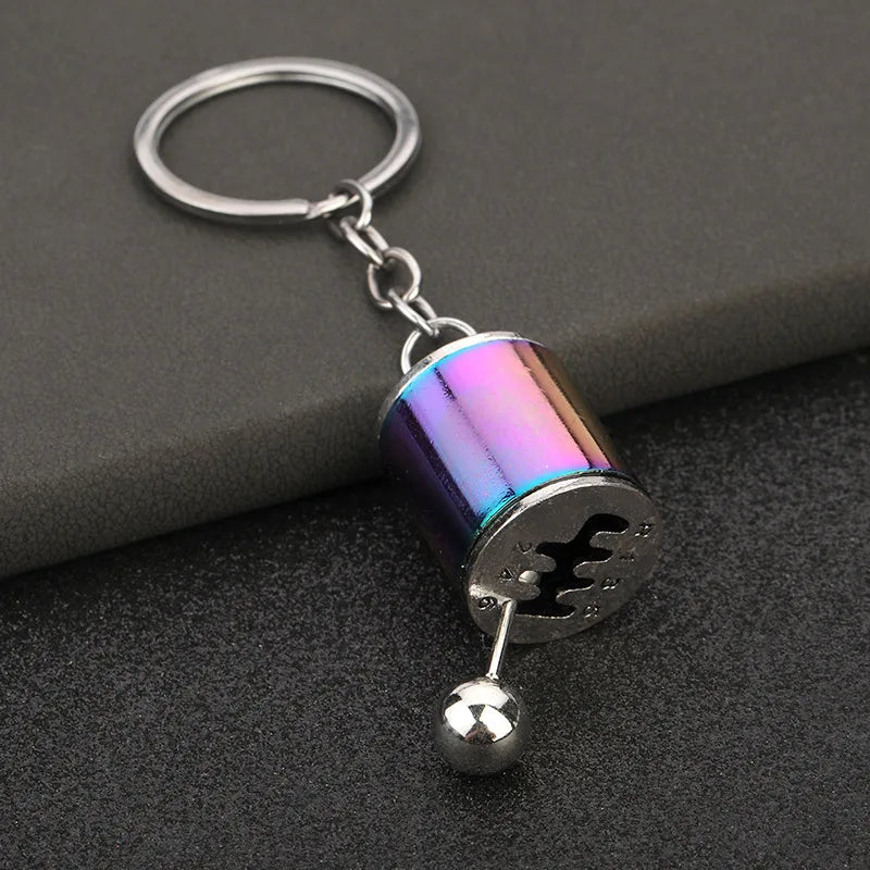 Mini Turbo Turbocharger Keychain Car-styling Keyring Gear Gearbox Pendant Keychain Stick Knobs Keyring Shift Metal Key Ring