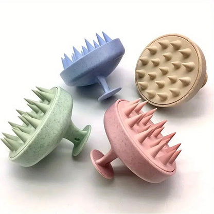 1Pc Silicone Shampoo Brush Head Scalp Massage Comb Hair Root Itching Clean The Scalp Thoroughly Body Massage Brush Bath Brush