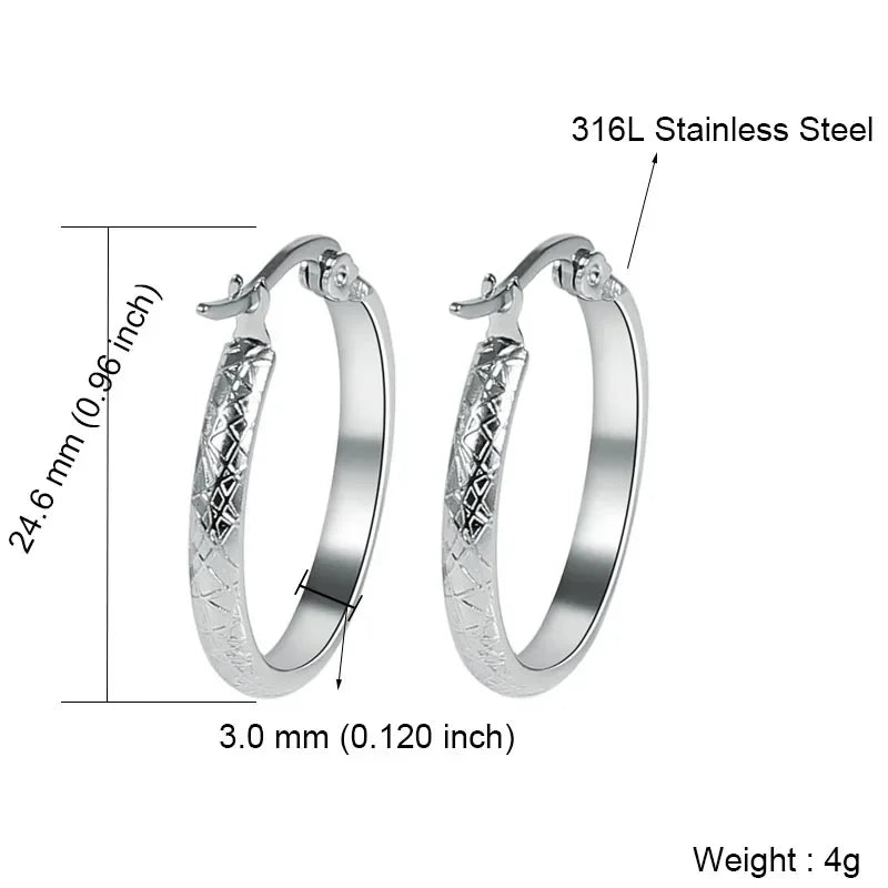 Stainless Steel Hoop Earrings For Women 2025 Statement Round Silver Gold Color Loop Brincos Female Jewelry Wholesale Party Gift
