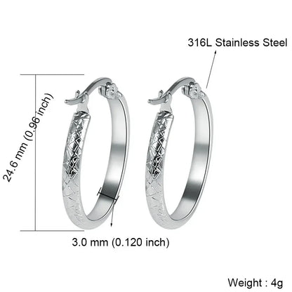 Stainless Steel Hoop Earrings For Women 2025 Statement Round Silver Gold Color Loop Brincos Female Jewelry Wholesale Party Gift