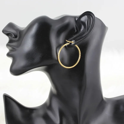 Stainless Steel Hoop Earrings For Women 2025 Statement Round Silver Gold Color Loop Brincos Female Jewelry Wholesale Party Gift