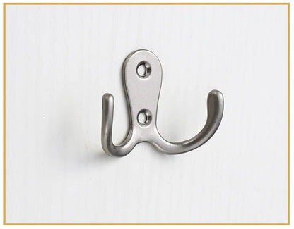 3sets Double Heads Hook Wall/Door Mounted Hanger w/screws Coat/Key/Bag/Towel/Hat/Mask Holder 53mm