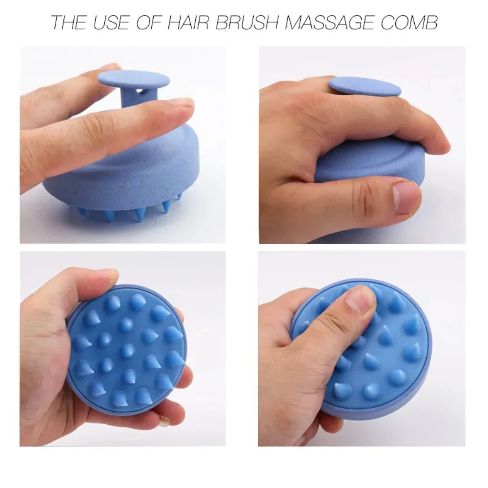 1Pc Silicone Shampoo Brush Head Scalp Massage Comb Hair Root Itching Clean The Scalp Thoroughly Body Massage Brush Bath Brush
