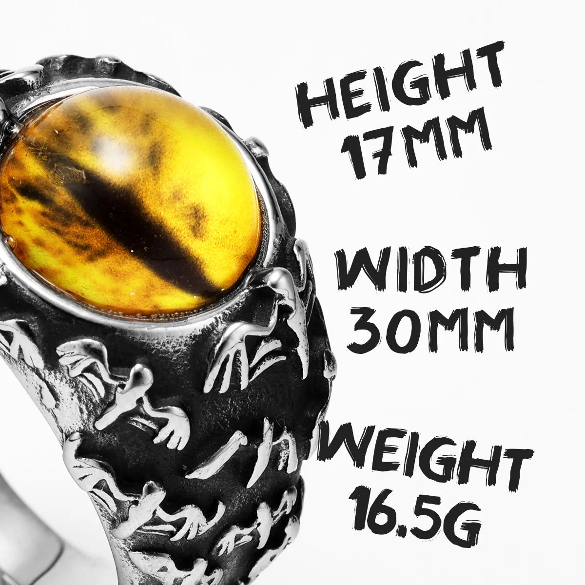 Evil Eye Trendy Gemstone Stainless Steel Men Rings Punk New For Male Women Fashion Jewelry Creativity Gift Wholesale Dropshiping