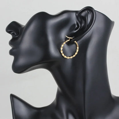 Stainless Steel Hoop Earrings For Women 2025 Statement Round Silver Gold Color Loop Brincos Female Jewelry Wholesale Party Gift