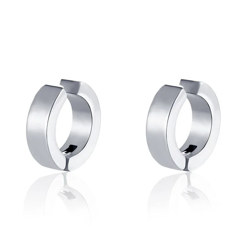 1Pair 316L Stainless Steel Cuff Earring for Women Men, Non Piercing Hoop Earring Clip On Earring Fake Piercing Earring Hoop