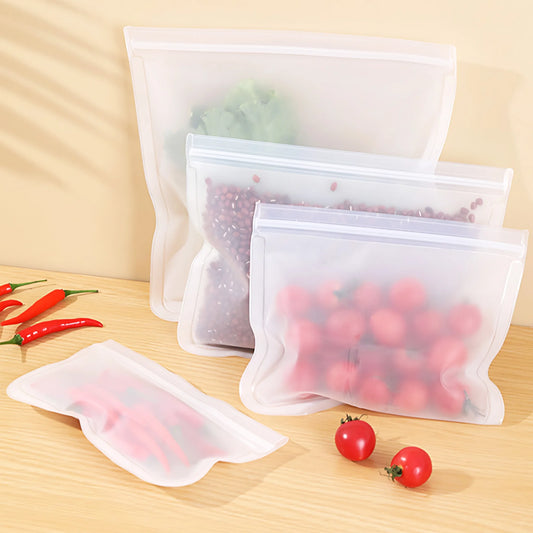 EVA Reusable Food Storage Bags - Leakproof Zipper Bags, Ideal for Food Containers, Freezer Storage, and Keeping Food Fresh
