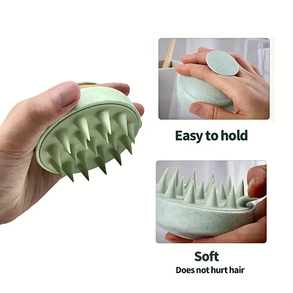 1Pc Silicone Shampoo Brush Head Scalp Massage Comb Hair Root Itching Clean The Scalp Thoroughly Body Massage Brush Bath Brush