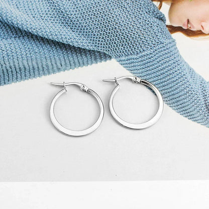 Stainless Steel Hoop Earrings For Women 2025 Statement Round Silver Gold Color Loop Brincos Female Jewelry Wholesale Party Gift