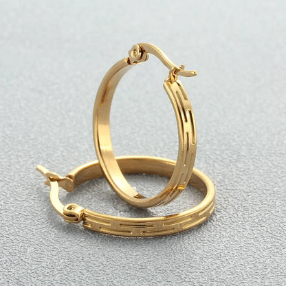 Stainless Steel Hoop Earrings For Women 2025 Statement Round Silver Gold Color Loop Brincos Female Jewelry Wholesale Party Gift