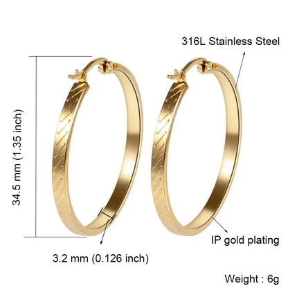 Stainless Steel Hoop Earrings For Women 2025 Statement Round Silver Gold Color Loop Brincos Female Jewelry Wholesale Party Gift