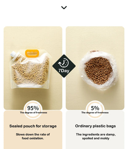 2pcs Grain Storage Bag Portable Insect Proof Moisture Proof Fresh Keeping Bag Recyclable Portable Transparent Grain Storage Bags